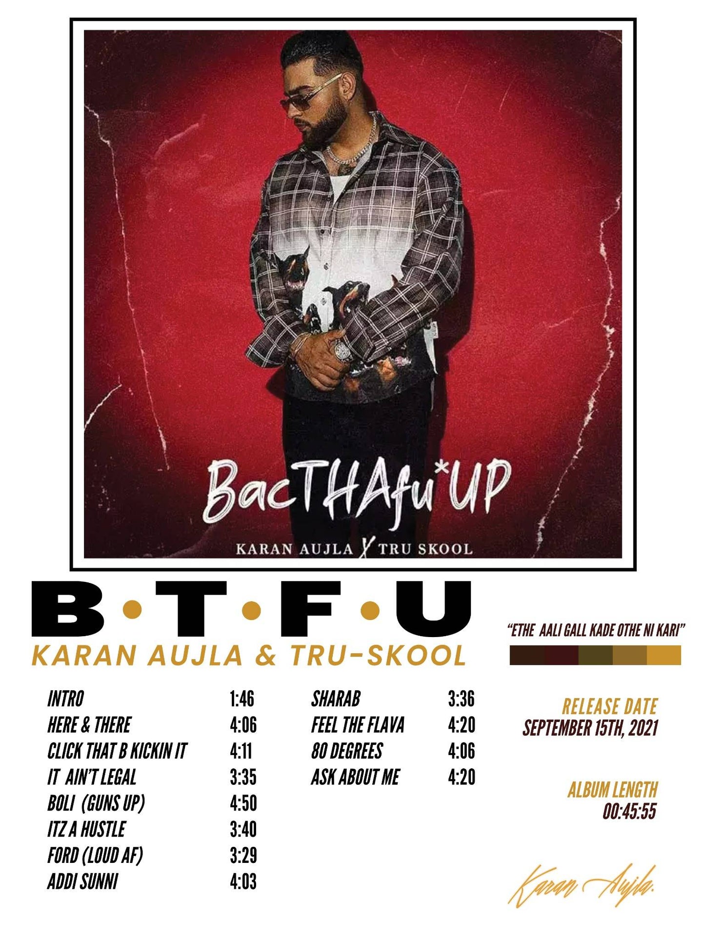 BTFU - KARAN AUJLA POSTER