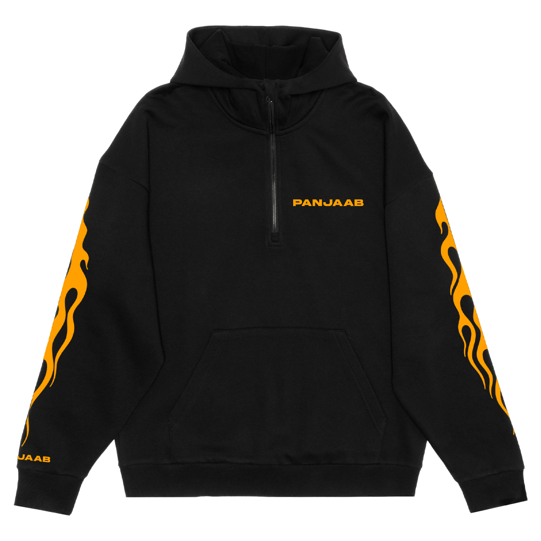 INGODWETRUST DROP SHOULDER 1/2 ZIP PULLOVER HOODIE