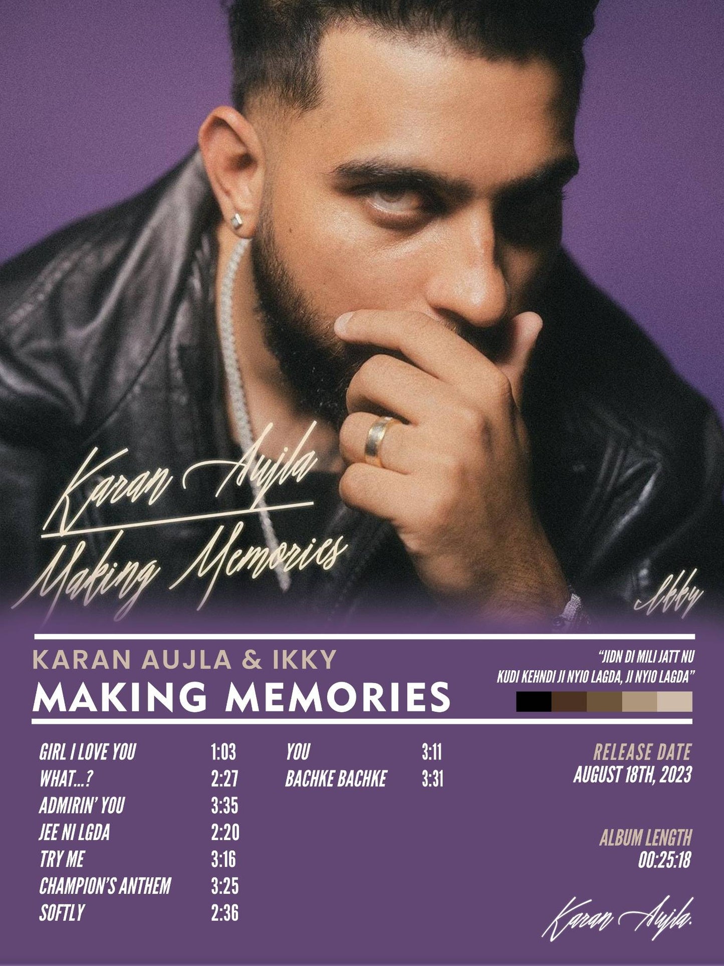 MAKING MEMORIES - KARAN AUJLA POSTER