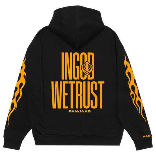 INGODWETRUST DROP SHOULDER 1/2 ZIP PULLOVER HOODIE