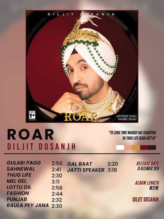 ROAR - DILJIT DOSANJH POSTER
